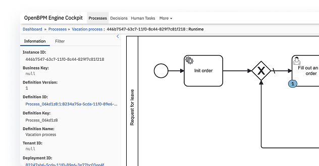 Скриншот интерфейса OpenBPM