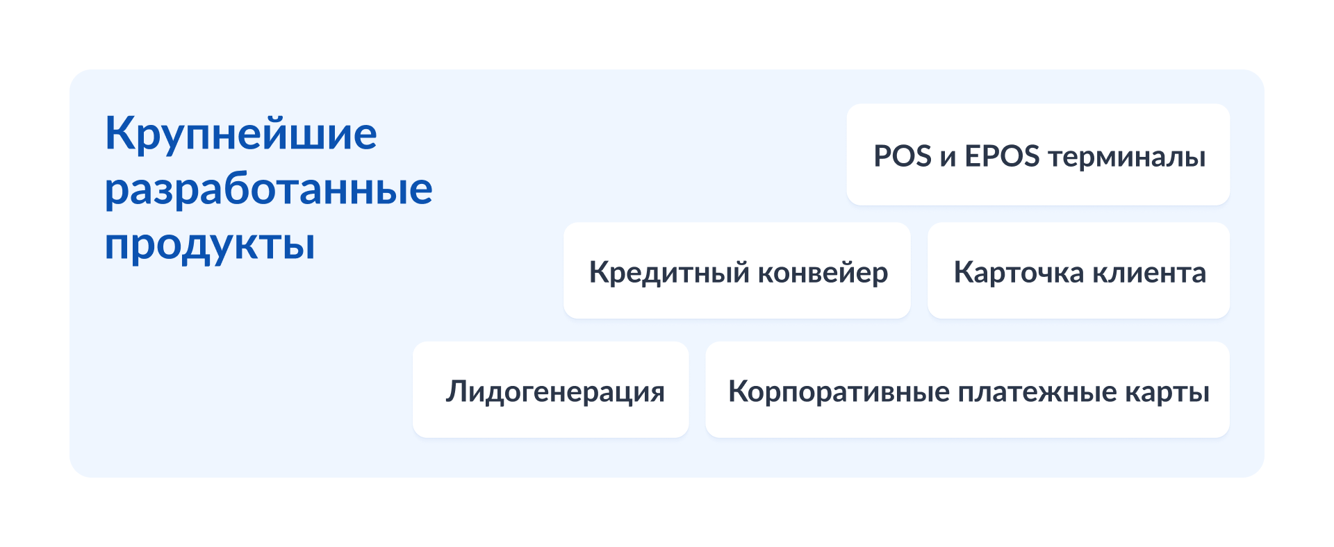 Разработанные продукты Разработанные продукты